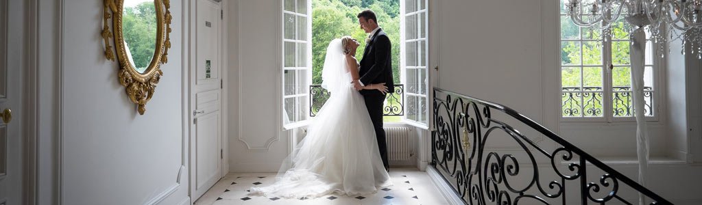 Bride and groom at venue